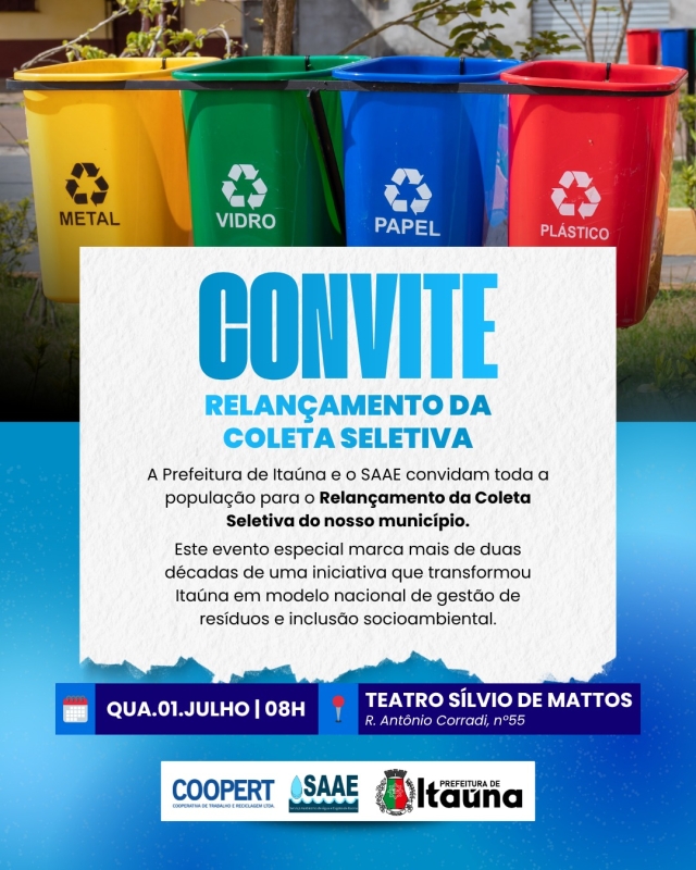 Itaúna relança coleta seletiva com novas ações e investimentos em sustentabilidade