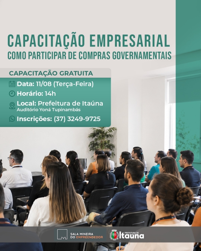 Capacitação Gratuita sobre Compras Governamentais em Itaúna