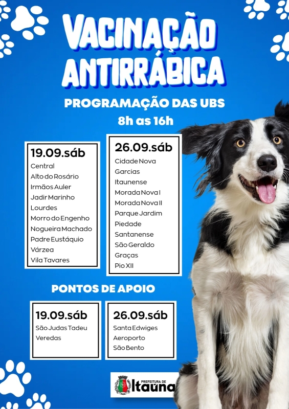 Itaúna realiza campanha de vacinação antirrábica para cães e gatos em setembro