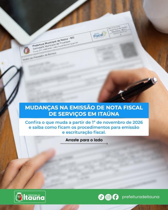Mudanças na Emissão de Nota Fiscal de Serviços em Itaúna a partir de 2026